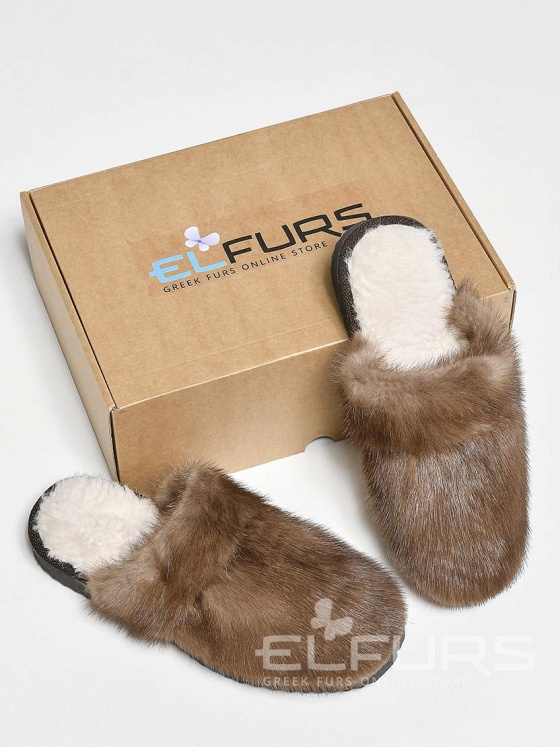 Women's home slippers made of mink fur and sheepskin – Shop Fur Products  And Accessories At Attractive Prices